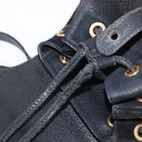 GUCCI Bamboo Backpack Suede Leather Black Gold 003 1705 0030 Auth BA7789-10