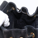 GUCCI Bamboo Backpack Suede Leather Black Gold 003 1705 0030 Auth BA7789-25