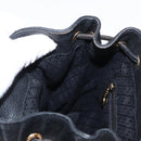GUCCI Bamboo Backpack Suede Leather Black Gold 003 1705 0030 Auth BA7789-26