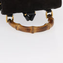 GUCCI Bamboo Backpack Suede Leather Black Gold 003 1705 0030 Auth BA7789-7