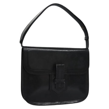 SAINT LAURENT Shoulder Bag Leather Black Auth BA779