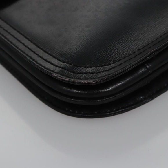 SAINT LAURENT Shoulder Bag Leather Black Auth BA779