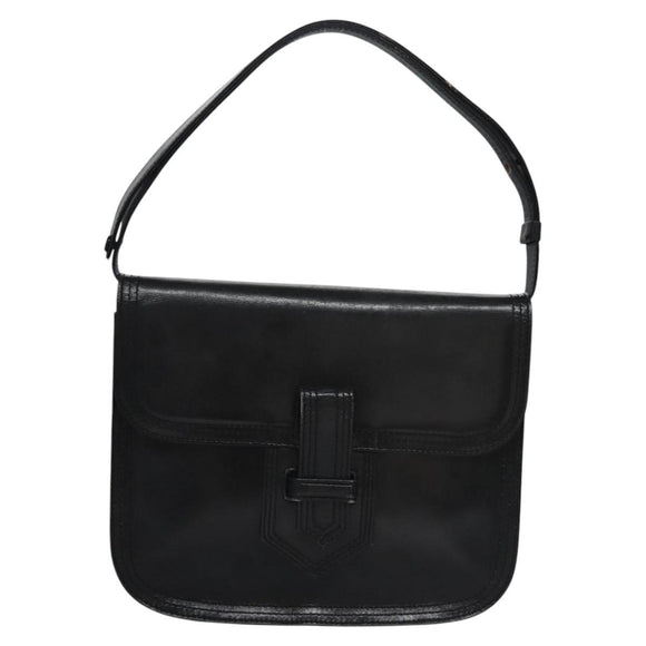 SAINT LAURENT Shoulder Bag Leather Black Auth BA779