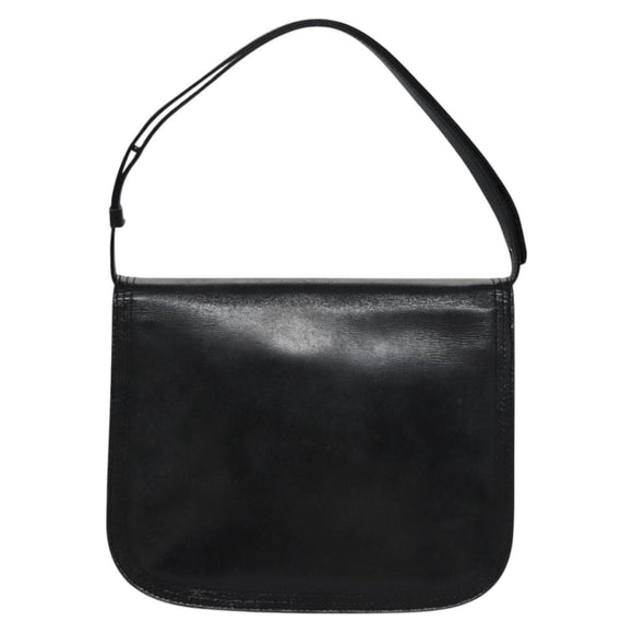 SAINT LAURENT Shoulder Bag Leather Black Auth BA779