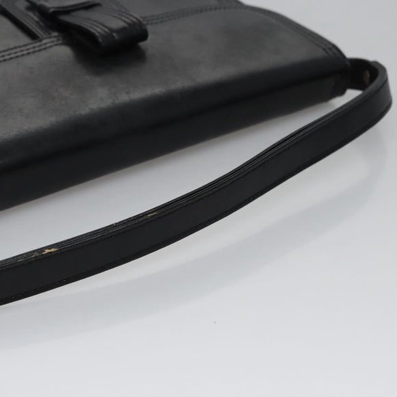 SAINT LAURENT Shoulder Bag Leather Black Auth BA779