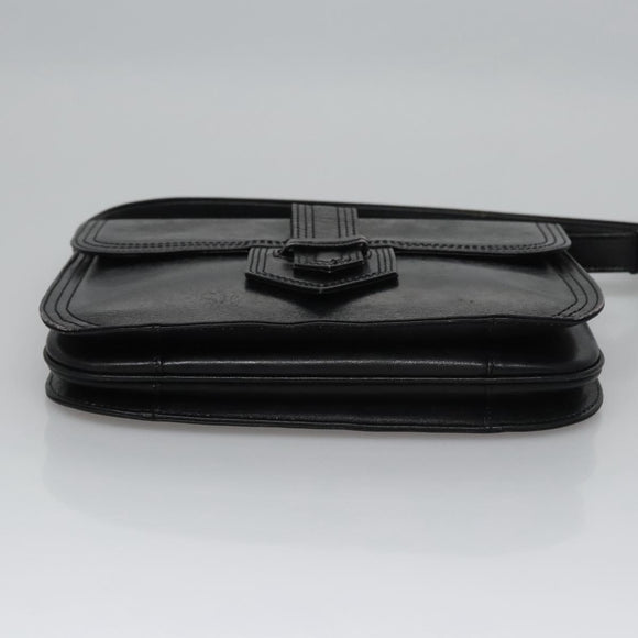 SAINT LAURENT Shoulder Bag Leather Black Auth BA779