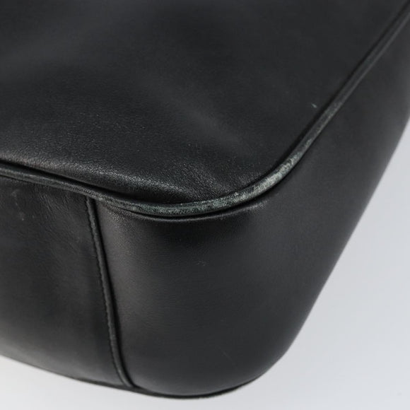 GUCCI Bamboo Hand Bag Leather Black Gold 001 0166 1638 Auth BA7790