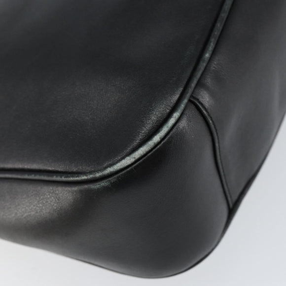 GUCCI Bamboo Hand Bag Leather Black Gold 001 0166 1638 Auth BA7790