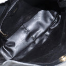 GUCCI Bamboo Hand Bag Leather Black Gold 001 0166 1638 Auth BA7790-10