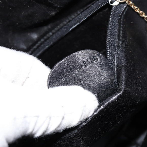 GUCCI Bamboo Hand Bag Leather Black Gold 001 0166 1638 Auth BA7790