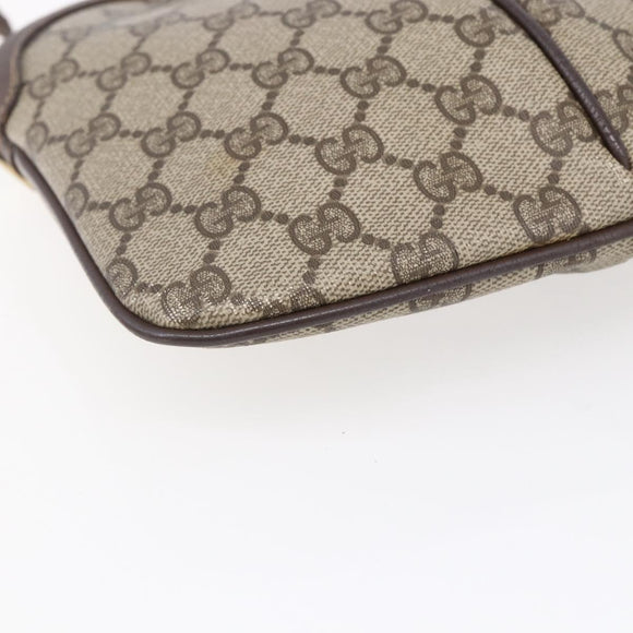 GUCCI GG Supreme Web Sherry Line Bag PVC Beige Gold 904 02 047 Auth BA7792