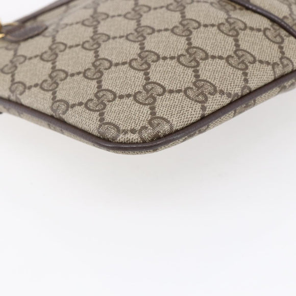 GUCCI GG Supreme Web Sherry Line Bag PVC Beige Gold 904 02 047 Auth BA7792