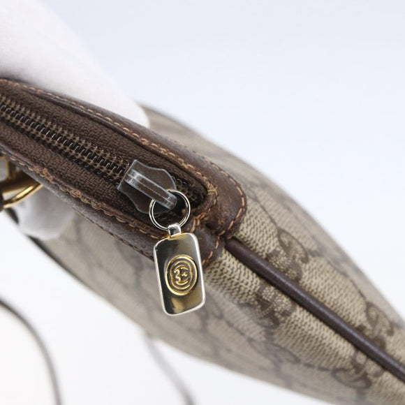 GUCCI GG Supreme Web Sherry Line Bag PVC Beige Gold 904 02 047 Auth BA7792