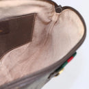 GUCCI GG Supreme Web Sherry Line Bag PVC Beige Gold 904 02 047 Auth BA7792-19