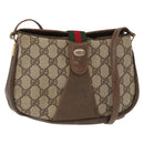GUCCI GG Supreme Web Sherry Line Bag PVC Beige Gold 72 02 024 Auth BA7793-1