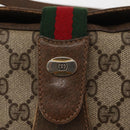 GUCCI GG Supreme Web Sherry Line Bag PVC Beige Gold 72 02 024 Auth BA7793-15