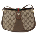 GUCCI GG Supreme Web Sherry Line Bag PVC Beige Gold 72 02 024 Auth BA7793-2