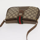 GUCCI GG Supreme Web Sherry Line Bag PVC Beige Gold 72 02 024 Auth BA7793-6