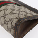 GUCCI GG Supreme Web Sherry Line Bag PVC Beige Gold 41 014 2125 23 Auth BA7795-15
