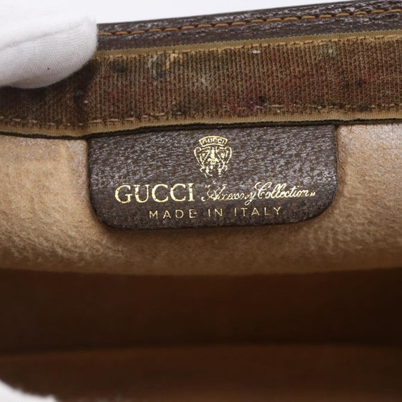 GUCCI GG Supreme Web Sherry Line Bag PVC Beige Gold 41 014 2125 23 Auth BA7795