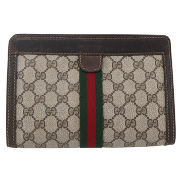 GUCCI GG Supreme Web Sherry Line Bag PVC Beige Gold 41 014 2125 23 Auth BA7795 - 0