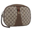 GUCCI GG Supreme Web Sherry Line Bag PVC Beige Gold Red 89 01 034 Auth BA7796-1