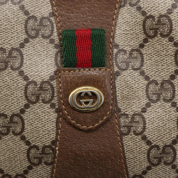 GUCCI GG Supreme Web Sherry Line Bag PVC Beige Gold Red 89 01 034 Auth BA7796