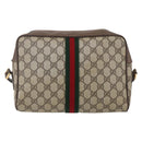 GUCCI GG Supreme Web Sherry Line Bag PVC Beige Gold 14 02 005 Auth BA7798-2