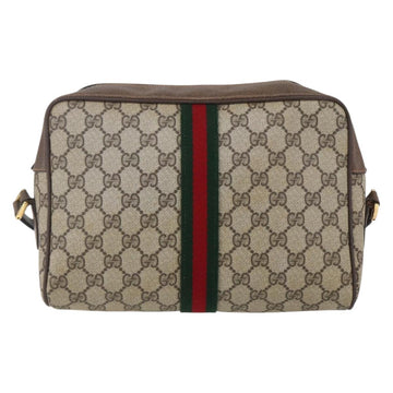 GUCCI GG Supreme Web Sherry Line Bag PVC Beige Gold 14 02 005 Auth BA7798 - 0