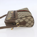 GUCCI GG Supreme Web Sherry Line Bag PVC Beige Gold 14 02 005 Auth BA7798-3