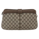 GUCCI GG Supreme Web Sherry Line Bag PVC Beige Gold Red 904 02 043 Auth BA7799-2