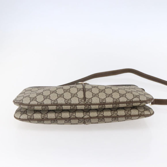 GUCCI GG Supreme Web Sherry Line Bag PVC Beige Gold Red 904 02 043 Auth BA7799