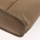 HERMES Cavac Elan PM Hand Bag Canvas Beige Silver Auth BA7802-15