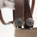 HERMES Cavac Elan PM Hand Bag Canvas Beige Silver Auth BA7802-16