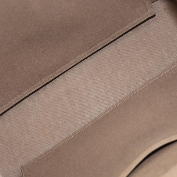 HERMES Cavac Elan PM Hand Bag Canvas Beige Silver Auth BA7802