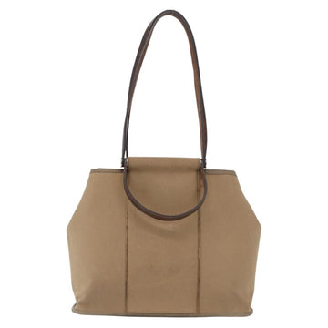 HERMES Cavac Elan PM Hand Bag Canvas Beige Silver Auth BA7802 - 0
