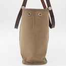 HERMES Cavac Elan PM Hand Bag Canvas Beige Silver Auth BA7802-5