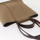 HERMES Cavac Elan PM Hand Bag Canvas Beige Silver Auth BA7802-6