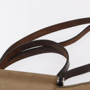 HERMES Cavac Elan PM Hand Bag Canvas Beige Silver Auth BA7802-8