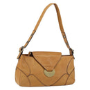 Chloe Shoulder Bag Leather Brown Gold Auth BA7803-1