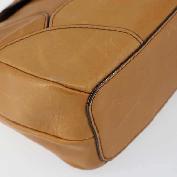 Chloe Shoulder Bag Leather Brown Gold Auth BA7803