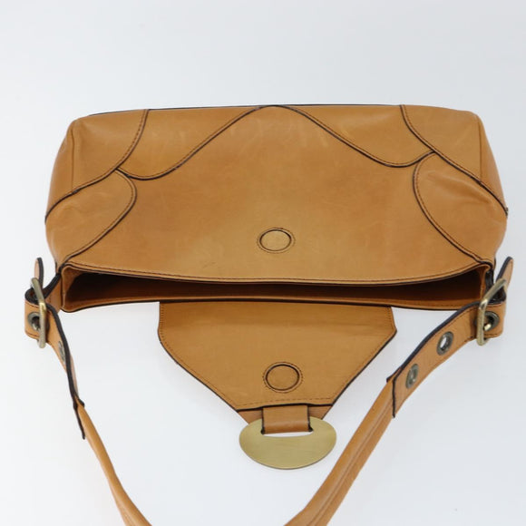 Chloe Shoulder Bag Leather Brown Gold Auth BA7803