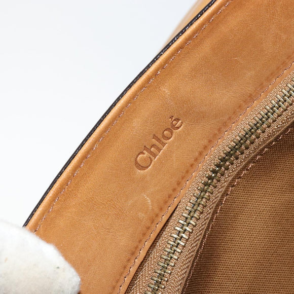 Chloe Shoulder Bag Leather Brown Gold Auth BA7803