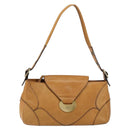 Chloe Shoulder Bag Leather Brown Gold Auth BA7803-2