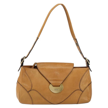 Chloe Shoulder Bag Leather Brown Gold Auth BA7803 - 0