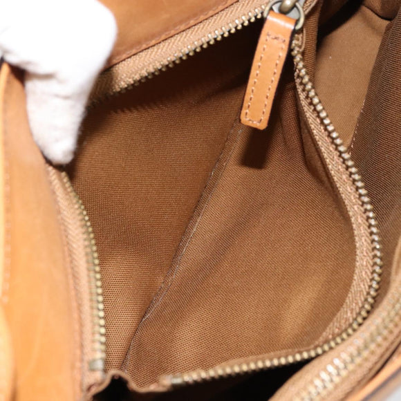 Chloe Shoulder Bag Leather Brown Gold Auth BA7803