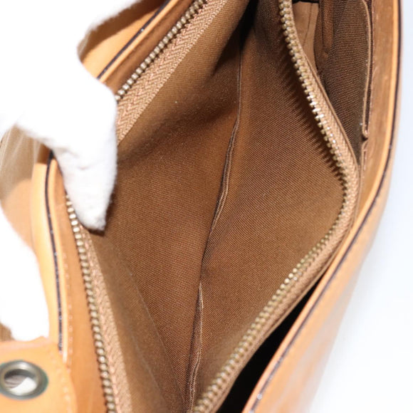 Chloe Shoulder Bag Leather Brown Gold Auth BA7803