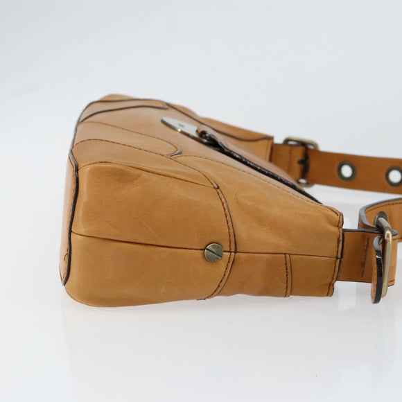 Chloe Shoulder Bag Leather Brown Gold Auth BA7803