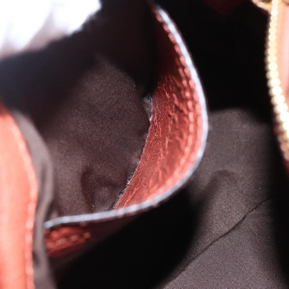 Chloe Hand Bag Leather 2way Orange Gold Auth BA7804