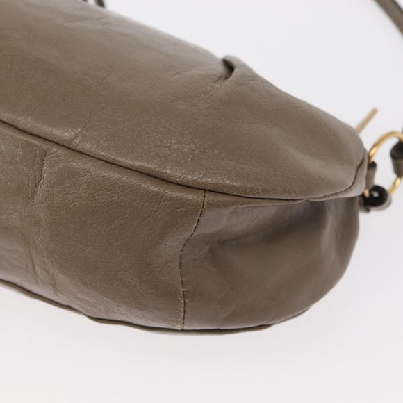 Chloe Hand Bag Leather 2way Beige Gold Auth BA7805